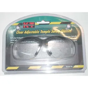 KT Industries 4-2436 Clear Adjustable Temple Safety Glasses