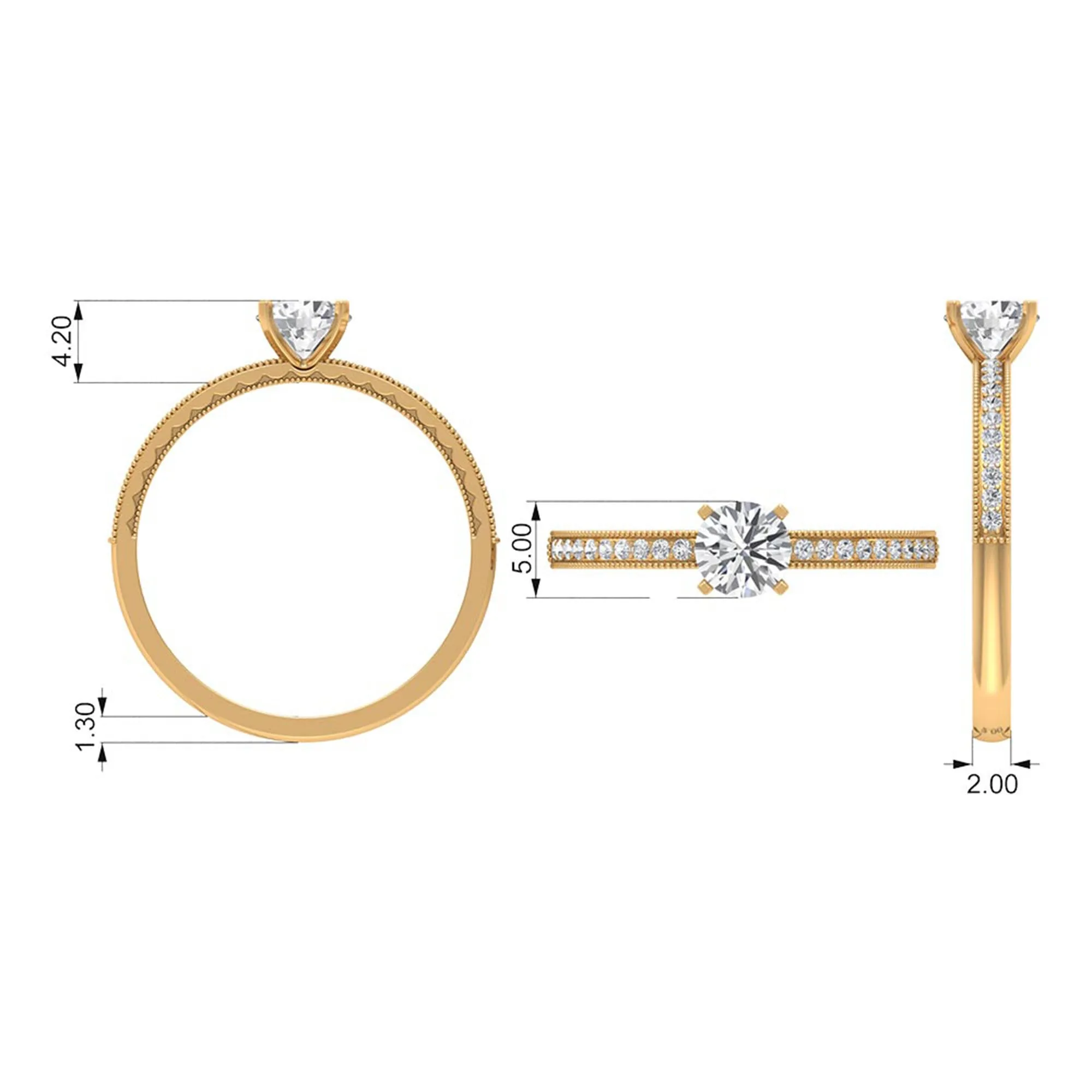 Lab Grown Diamond Solitaire Engagement Ring
