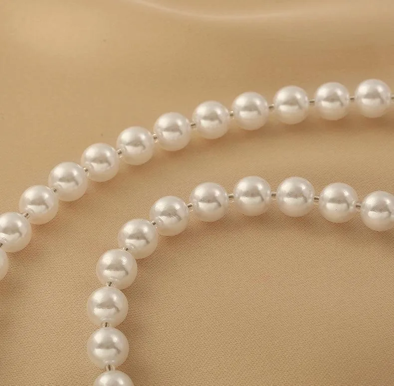 Ladies Lux Fake Pearl Bowknot Necklace SKAJ015