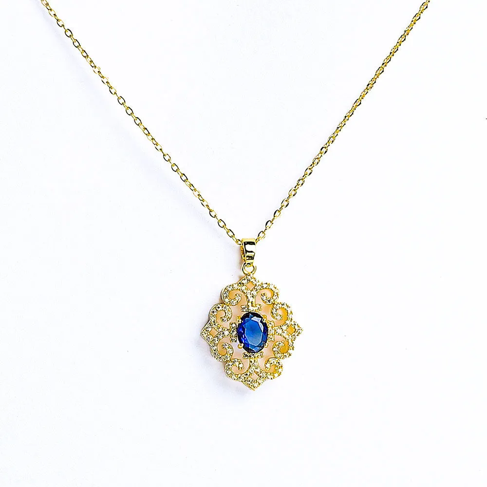 Luxury With Sparkling Zircon Necklace - Fluffy