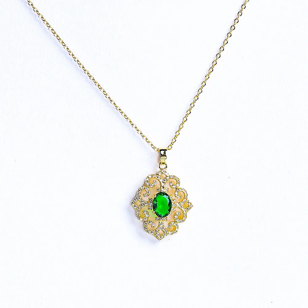 Luxury With Sparkling Zircon Necklace - Fluffy