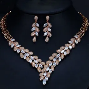 Luxy Moon Party Necklace Cubic Zirconia Wedding Jewelry Sets