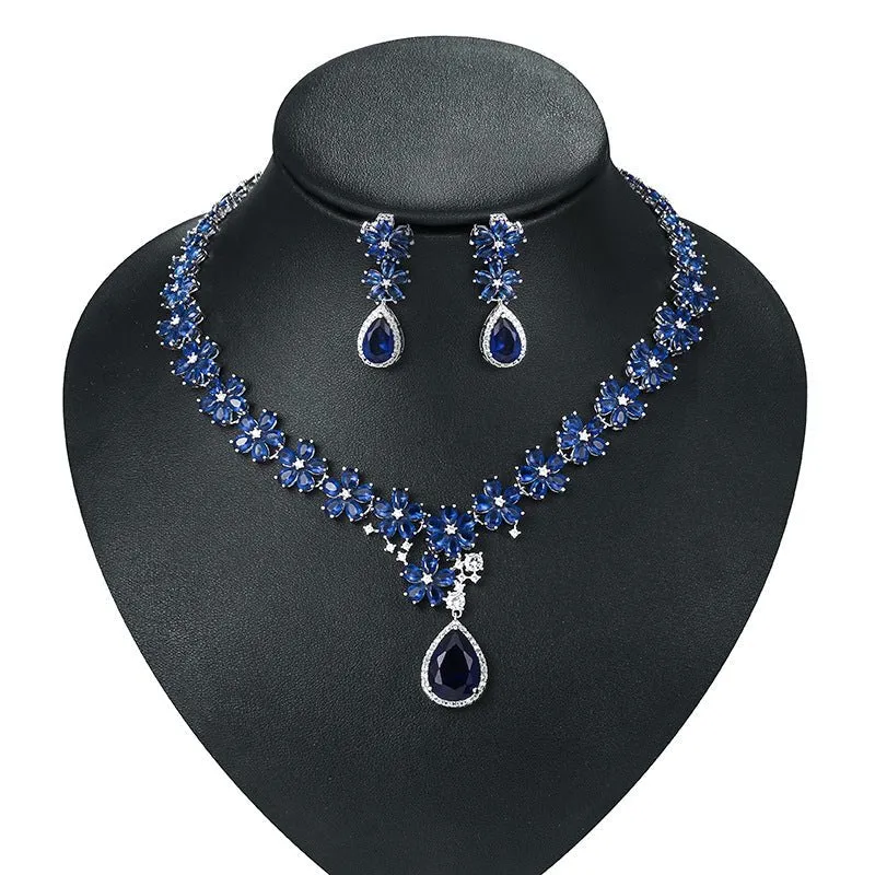 Luxy Moon Water Drop Cubic Zirconia Wedding Jewelry Sets