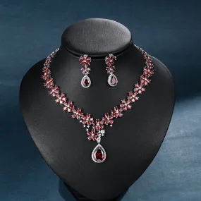 Luxy Moon Water Drop Cubic Zirconia Wedding Jewelry Sets