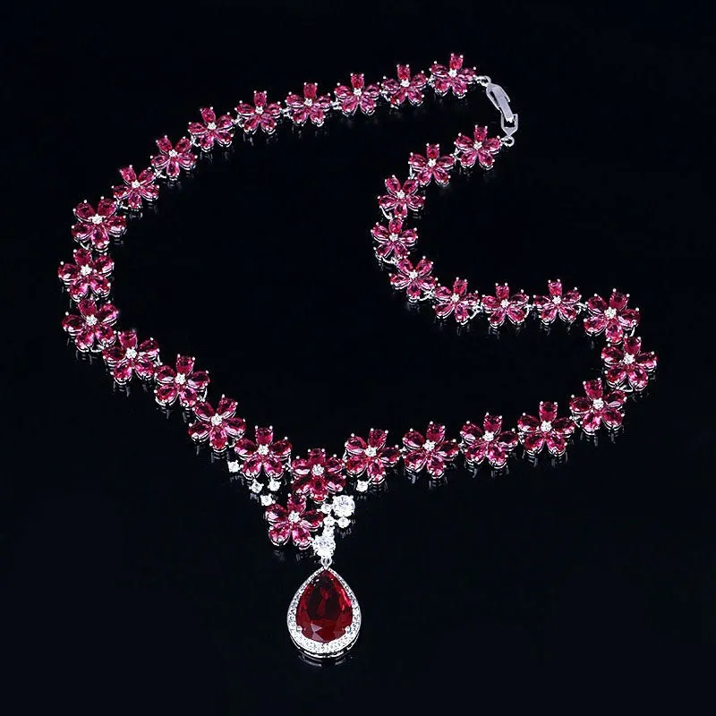 Luxy Moon Water Drop Cubic Zirconia Wedding Jewelry Sets