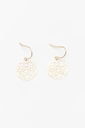 Macy Gold Mini Filigree Earrings