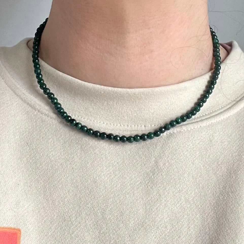 Malachite 4mm Beaded Necklace - Transformation