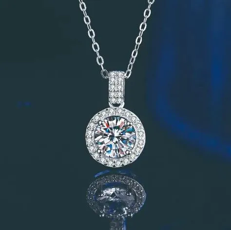 Marlow Sterling Silver CZ Zircon Round Pendant Necklace