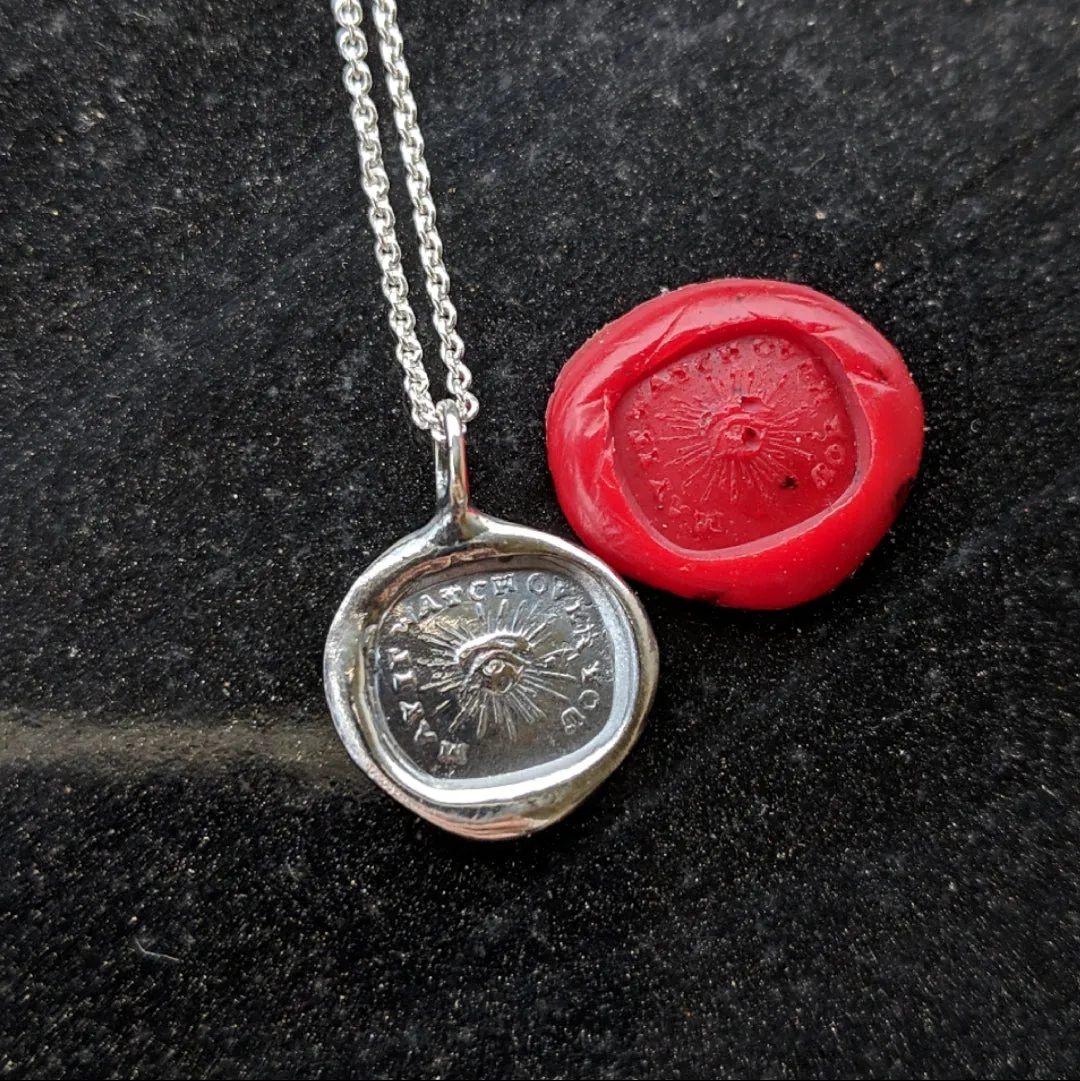 May It Watch Over You Wax Seal Necklace