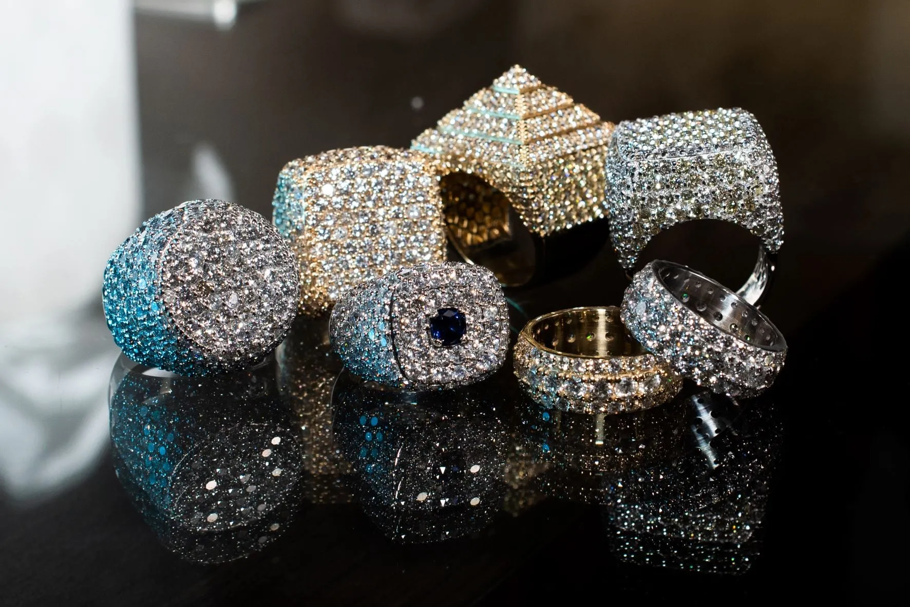 Men's Square/Cushion Pave Diamond Ring.