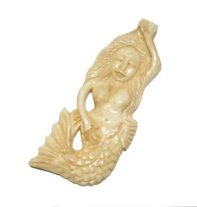 Mermaid Hand Carved Bone Pendant 2