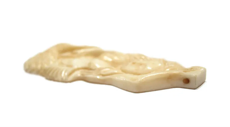 Mermaid Hand Carved Bone Pendant 2