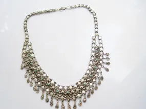 Middle East Silver and Turquoise Filigree Necklace