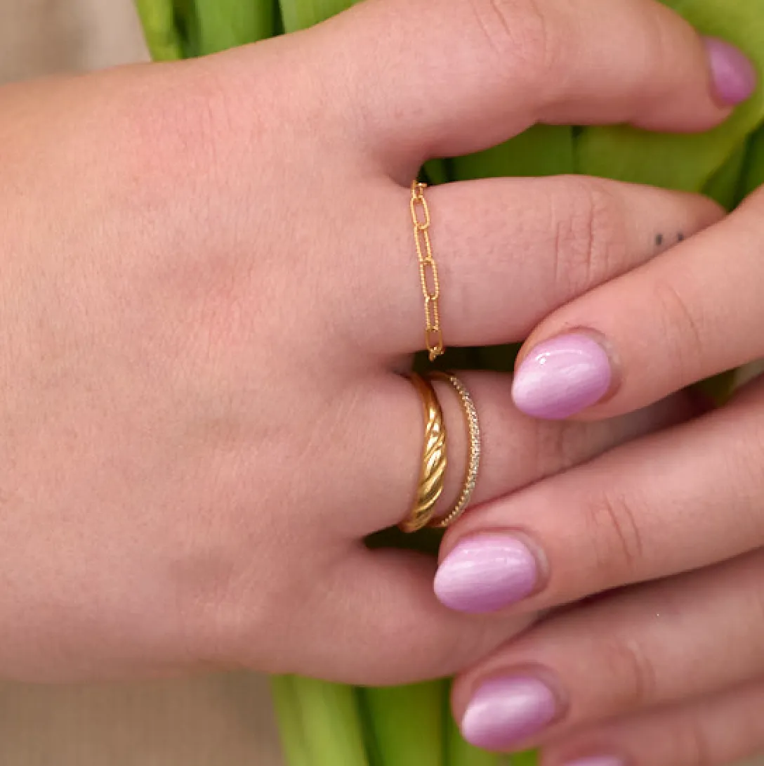 Mini Croissant Ring-Gold