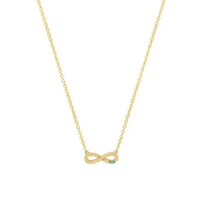 Mini Infinity Necklace with Turquoise Accent