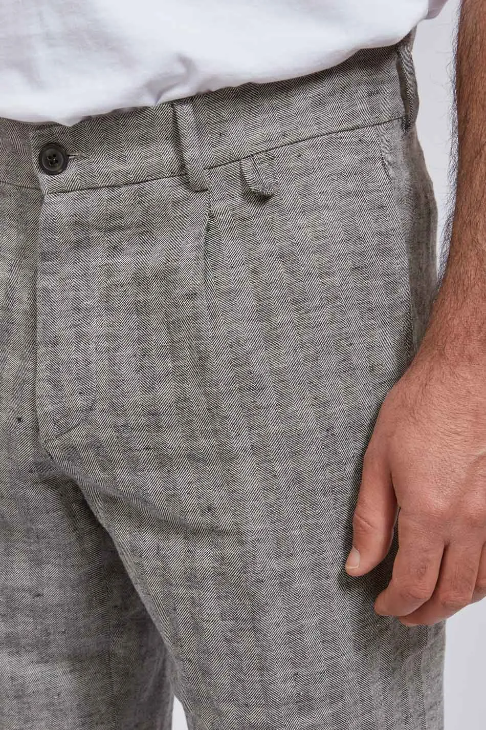 MINIERA hemp cotton herringbone GRAY 3139