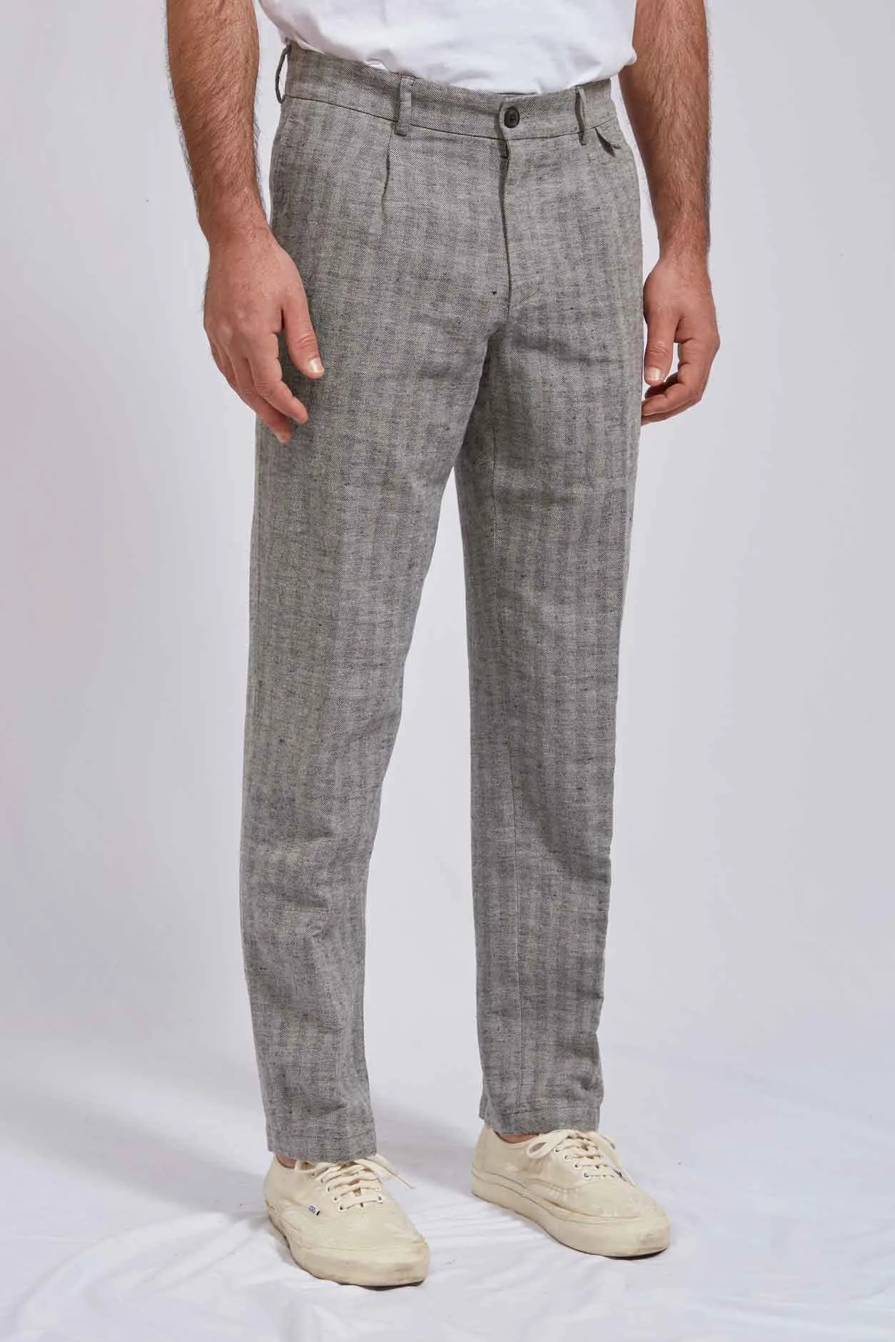 MINIERA hemp cotton herringbone GRAY 3139