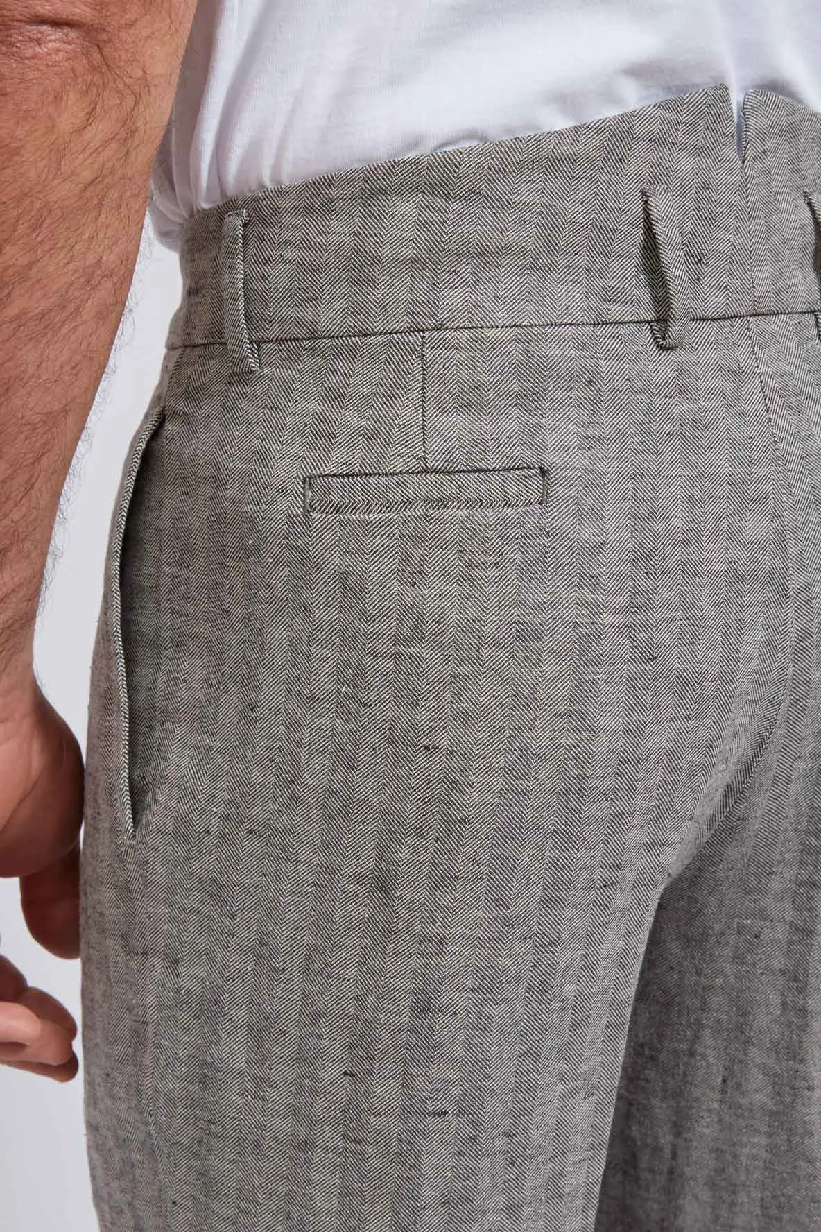 MINIERA hemp cotton herringbone GRAY 3139