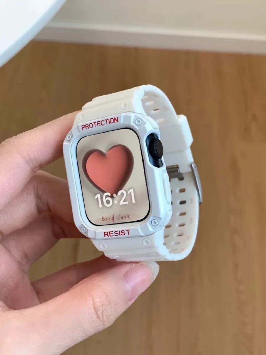 Minimalist Unisex Sports Clear Strap Watch Band Series 12 3 4 5 6 7 8 9 Ultra Generation 38mm 40mm 41mm 42mm 44mm 45mm 49mm   iWatch Case