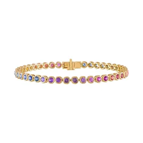 Multicolor Bezel Set Tennis Bracelet