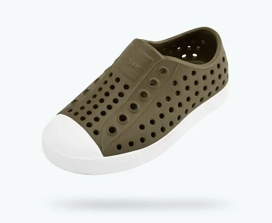 NATIVE Jefferson Child Shoes Utili Green/Shell White