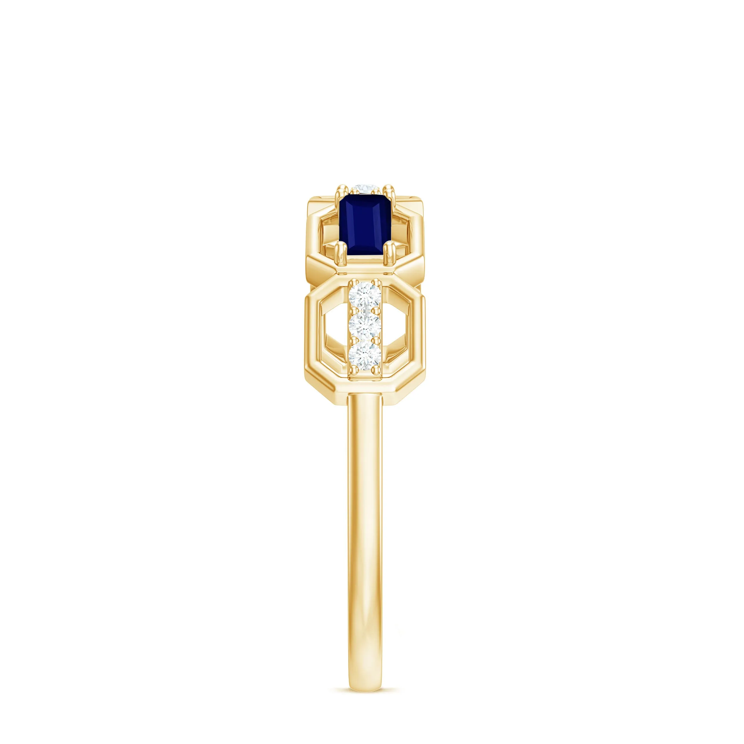 Natural Blue Sapphire and Diamond Eternity Wedding Ring