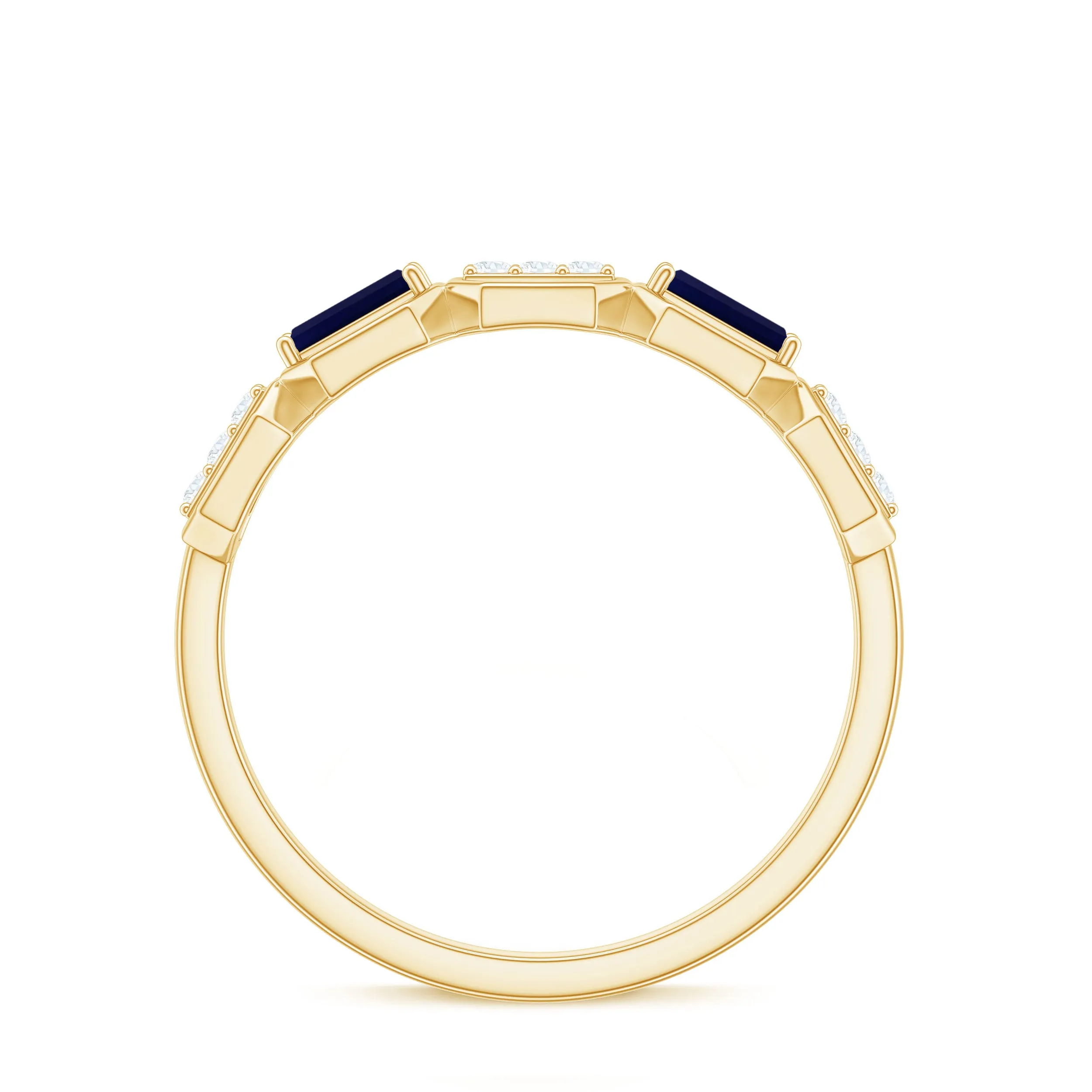 Natural Blue Sapphire and Diamond Eternity Wedding Ring