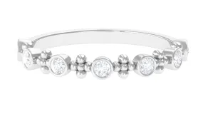 Natural Diamond Beaded Half Eternity Band Ring