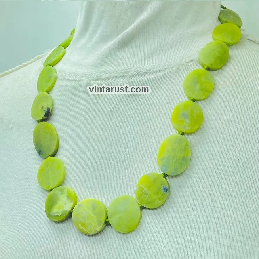Natural Jade Bead Stone Choker Necklace