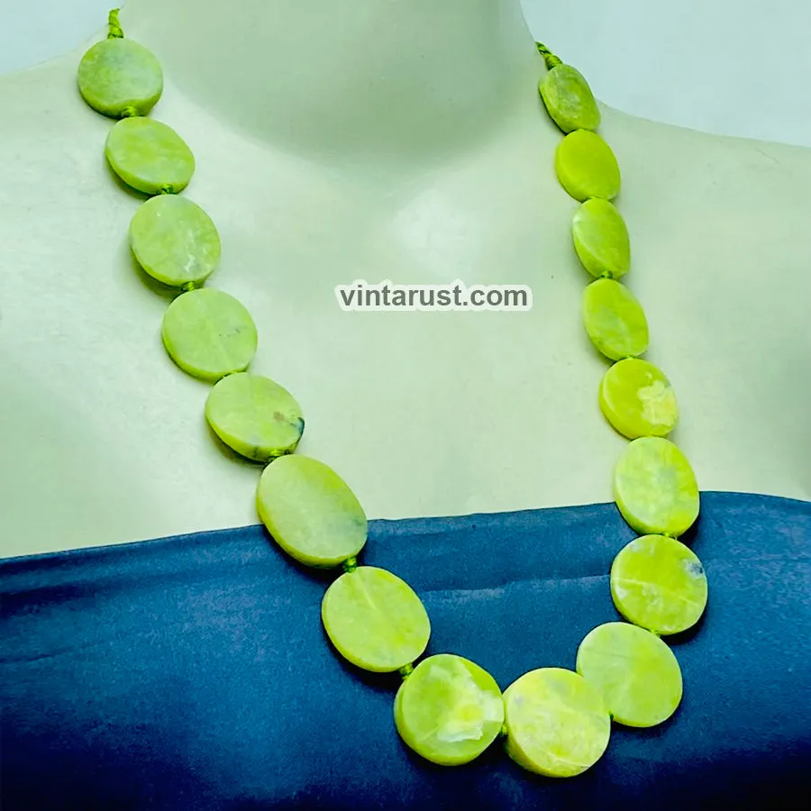 Natural Jade Bead Stone Choker Necklace