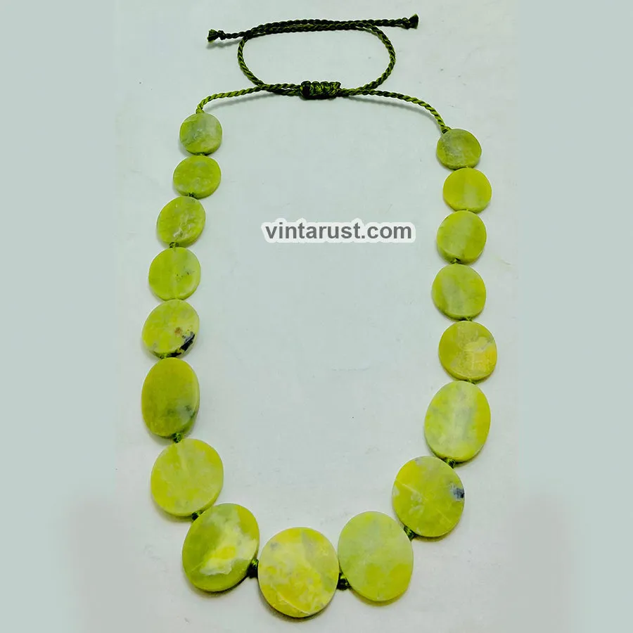 Natural Jade Bead Stone Choker Necklace