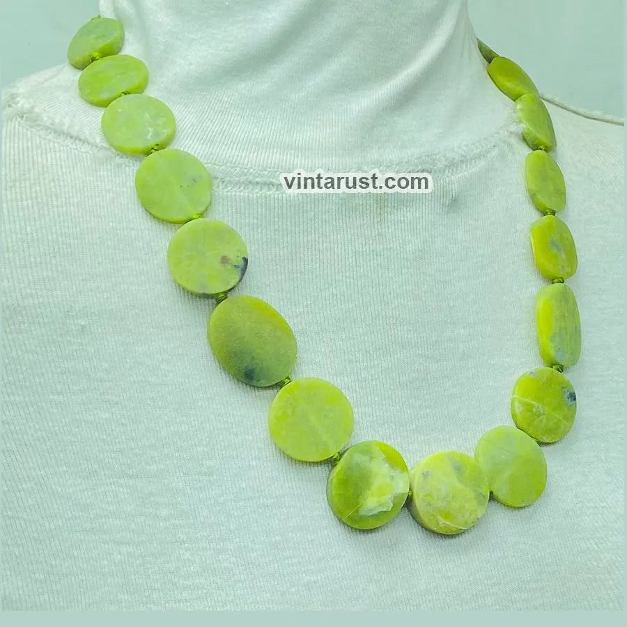 Natural Jade Bead Stone Choker Necklace