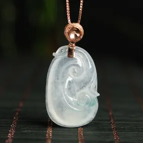 Natural Jade Pendant Jadeite Ruyi Gold Pendant PT94