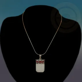 Natural White Buffalo Agate Pendant Necklace