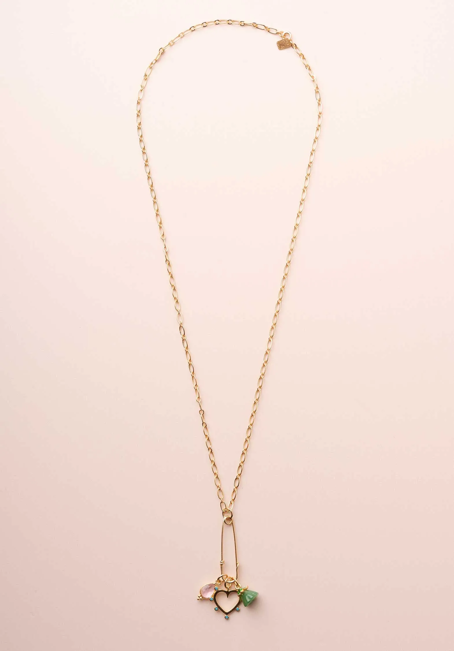 Necklace Pe9 Patty Jade-Heart-Pink