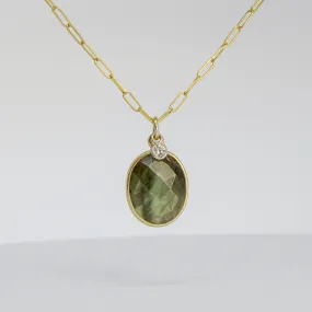 NEW! Bezeled Labradorite Pendant in 18k Gold Vermeil by Sarah Richardson