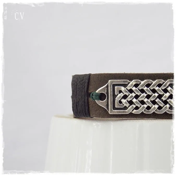 Norse Knotwork Leather Bracelet