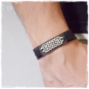 Norse Knotwork Leather Bracelet