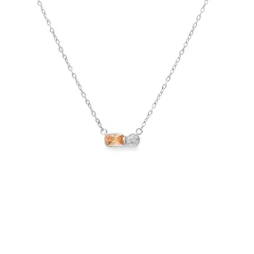 November Topaz Birthstone Necklace - Silver
