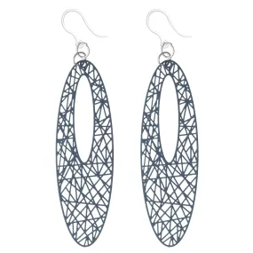 Oblong Filigree Dangles Hypoallergenic Earrings for Sensitive Ears Made with Plastic Posts