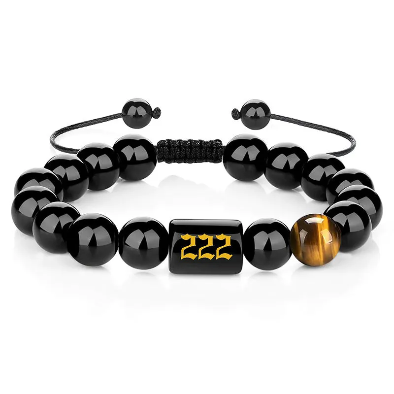 Obsidian Number 000-999 Bracelet