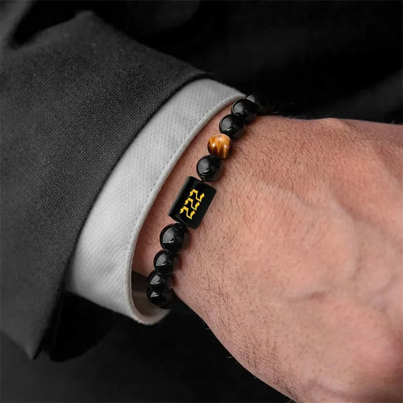 Obsidian Number 000-999 Bracelet