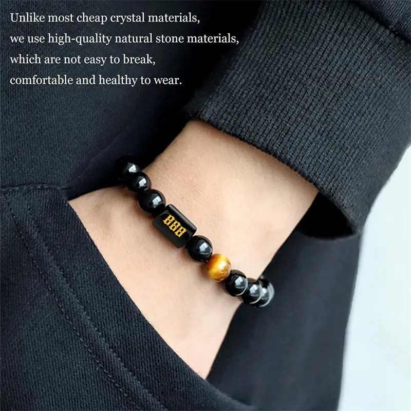 Obsidian Number 000-999 Bracelet