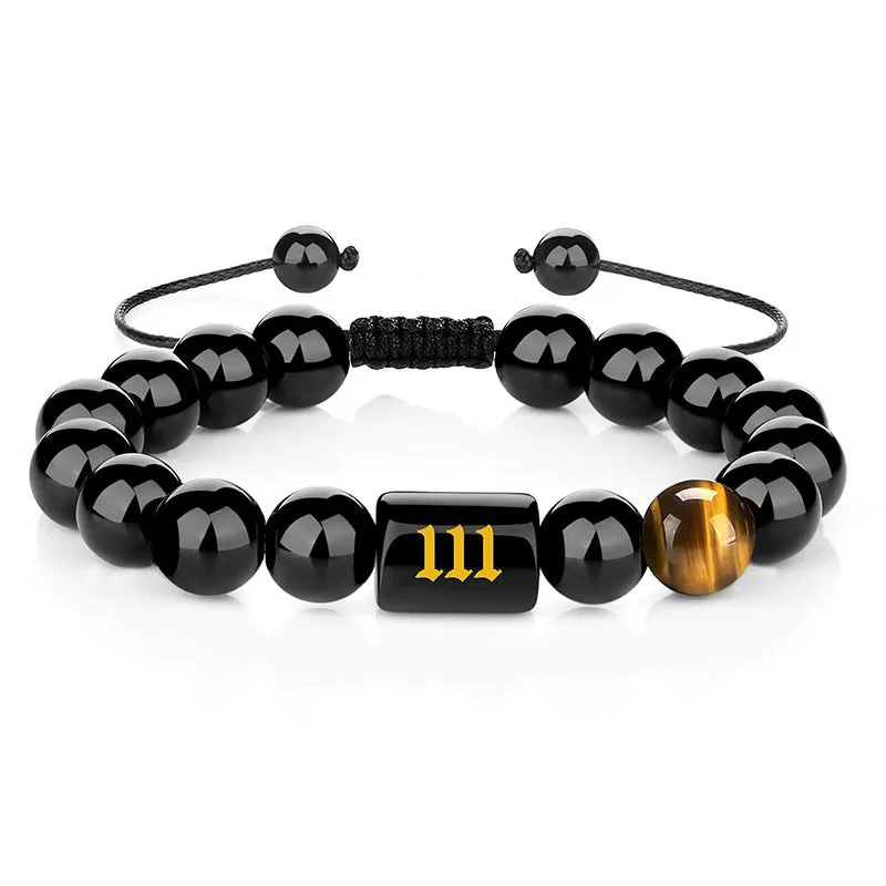 Obsidian Number 000-999 Bracelet