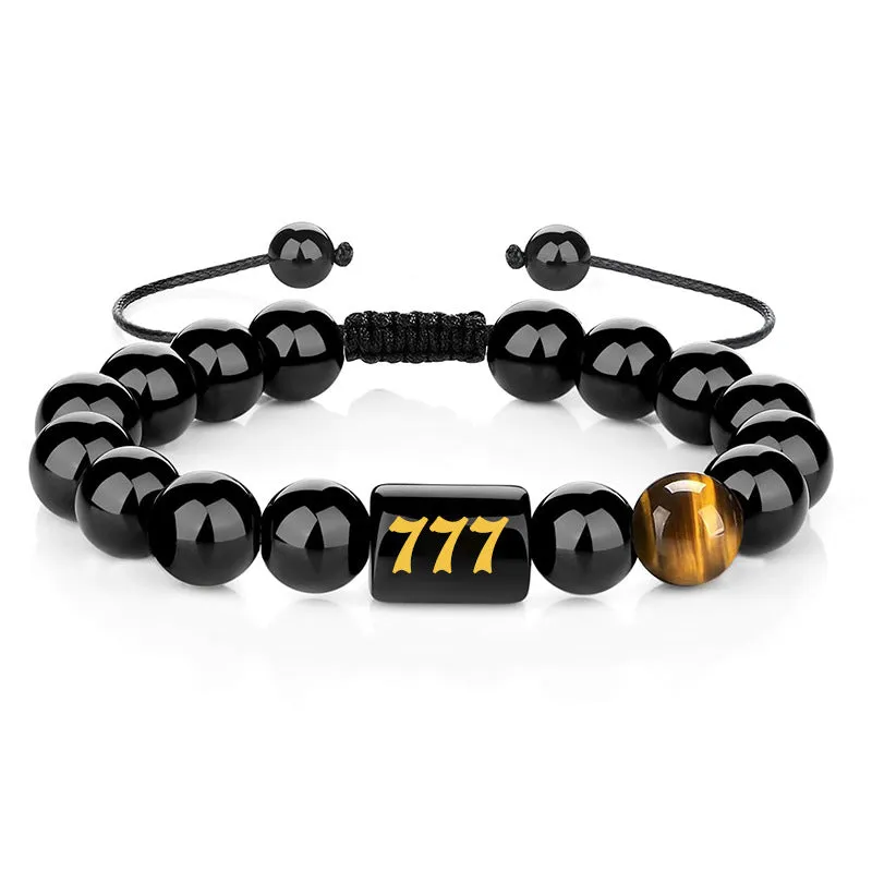 Obsidian Number 000-999 Bracelet