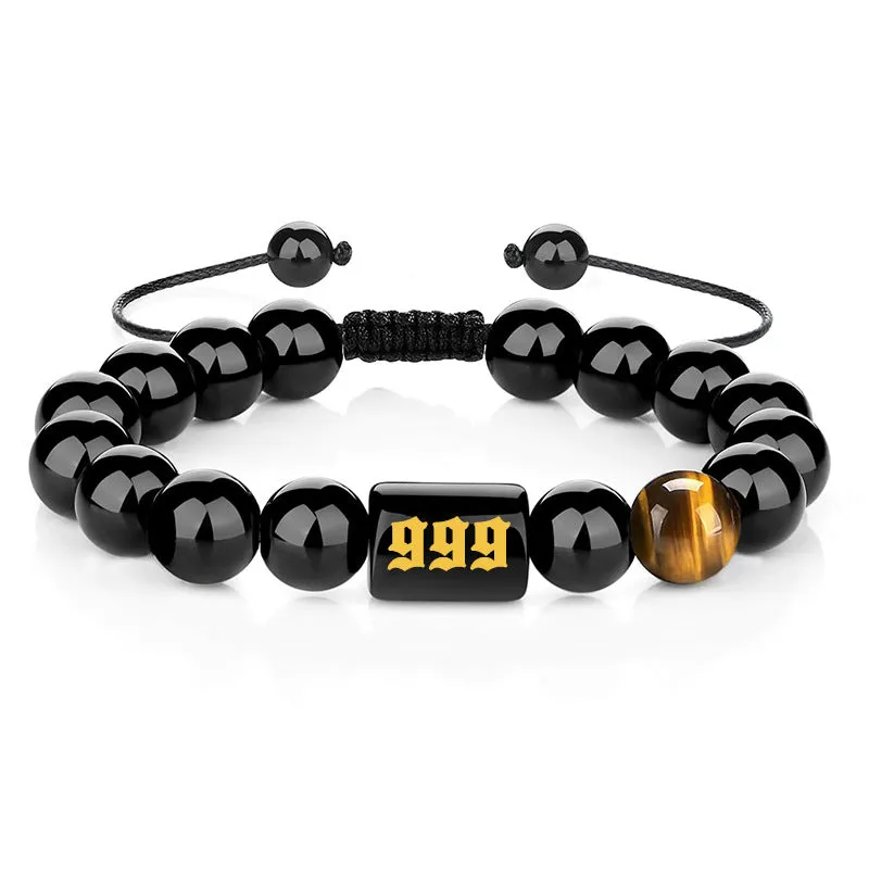 Obsidian Number 000-999 Bracelet