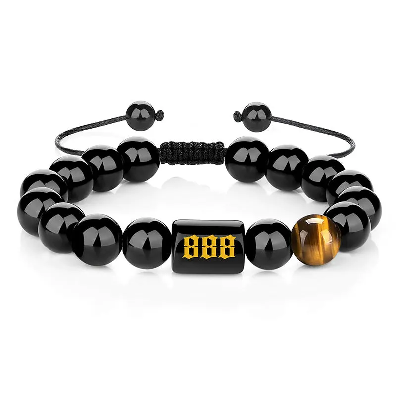 Obsidian Number 000-999 Bracelet