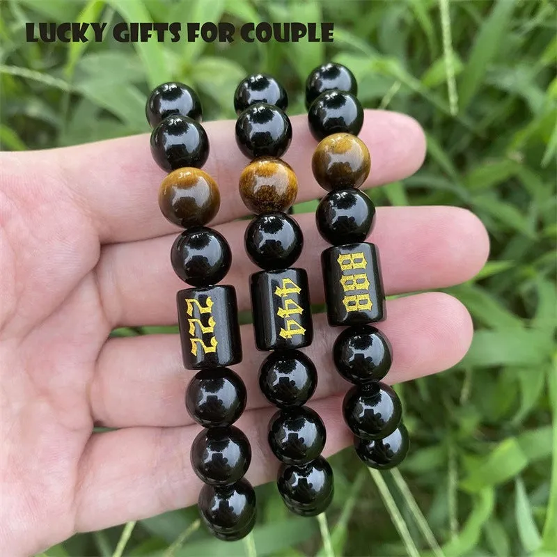 Obsidian Number 000-999 Bracelet