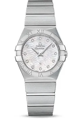 Omega Constellation Quartz Watch - 27 mm Steel Case - Mother-Of-Pearl Diamond Dial - 123.10.27.60.55.004