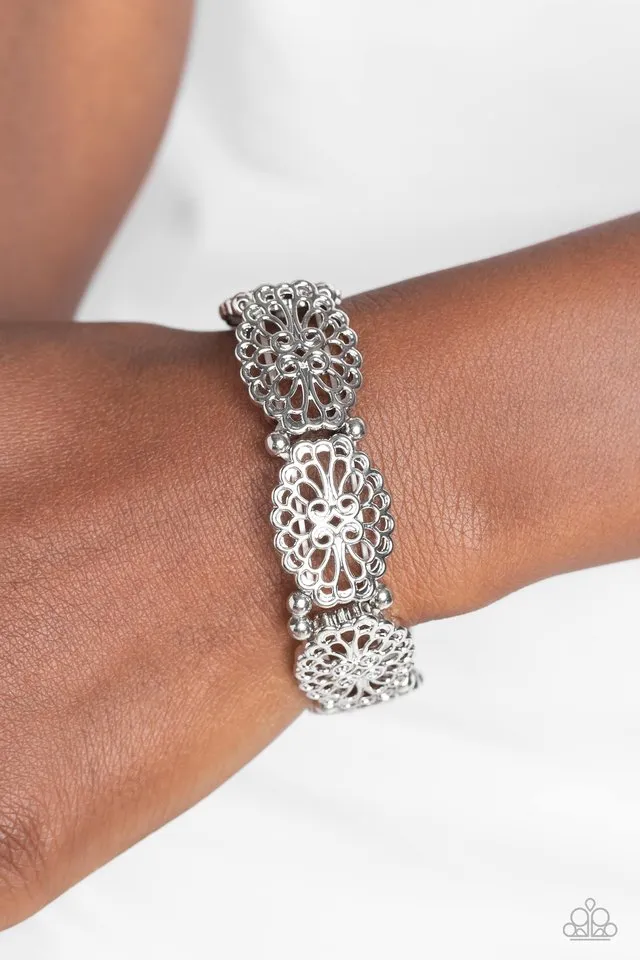 Paparazzi Bracelet ~ Curly Chic - Silver